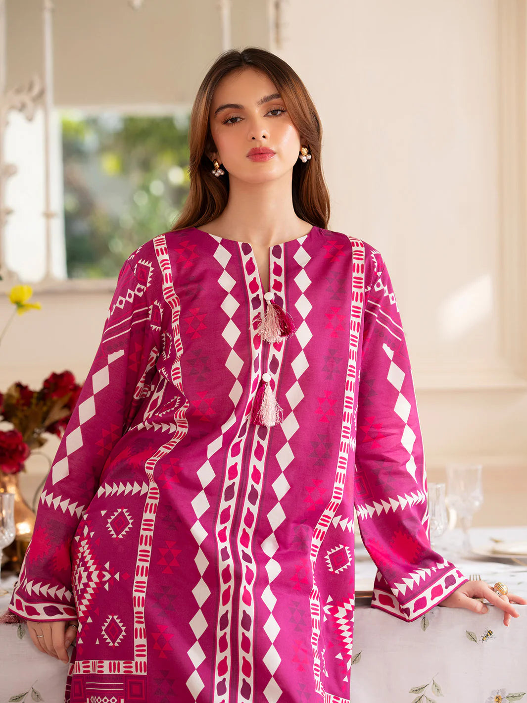 MAHNUR Digital Printed Co-Ords Set (Shirt & Trouser)