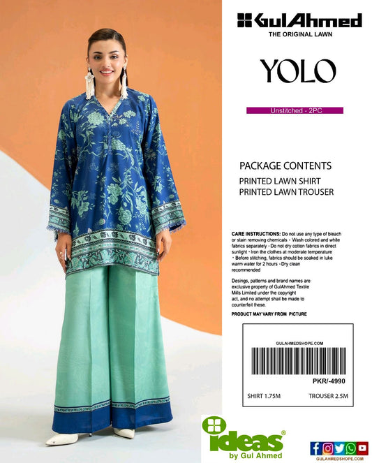 GulAhmed Digital Printed Co-Ords Set (Shirt & Trouser)