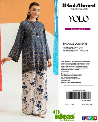 GulAhmed Digital Printed Co-Ords Set (Shirt & Trouser)