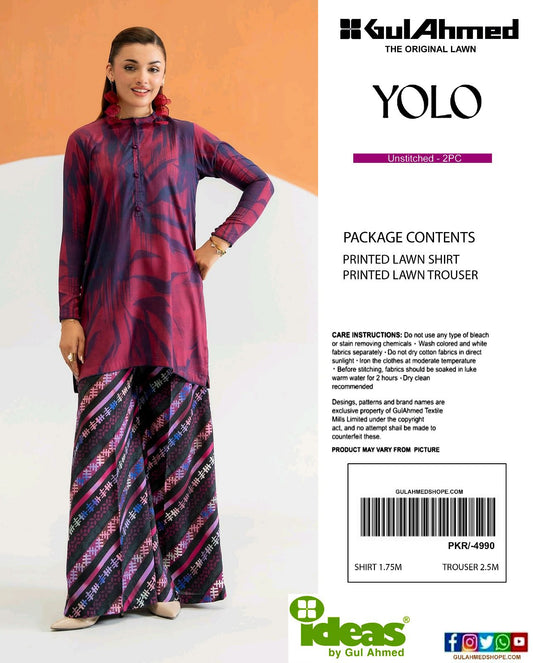 GulAhmed Digital Printed Co-Ords Set (Shirt & Trouser)