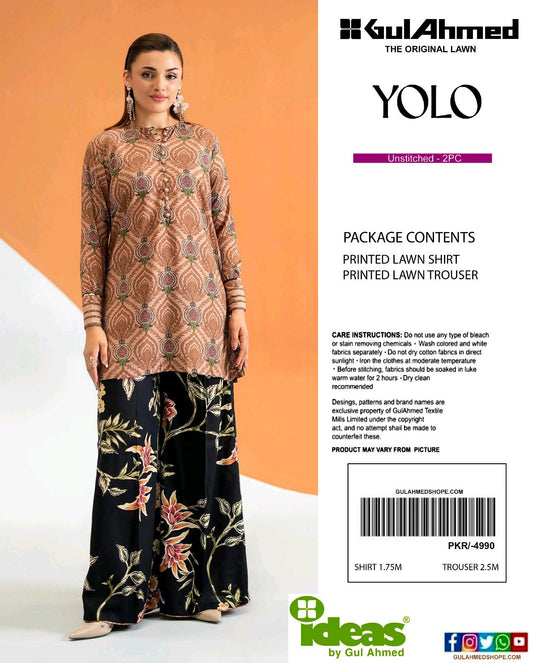 GulAhmed Digital Printed Co-Ords Set (Shirt & Trouser)