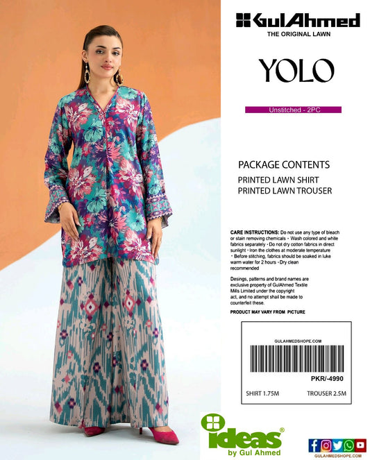 GulAhmed Digital Printed Co-Ords Set (Shirt & Trouser)