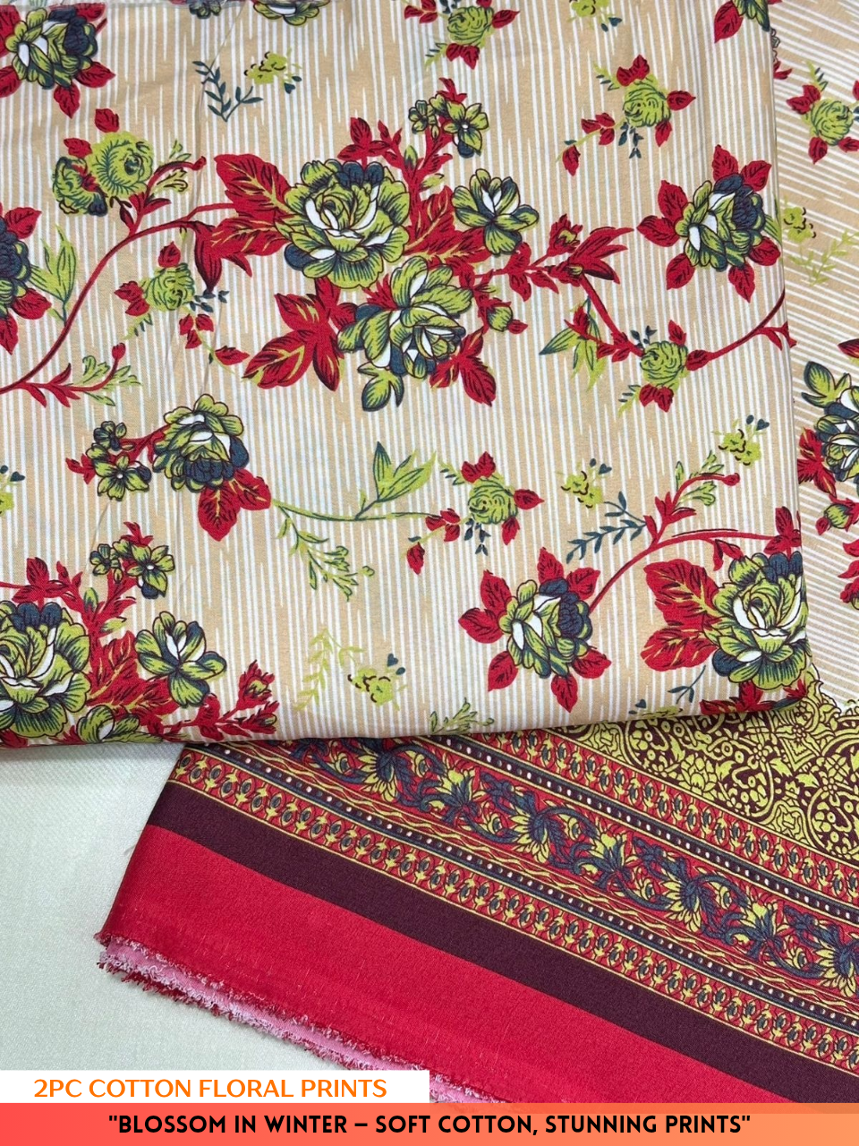 2PC Winter Floral Print