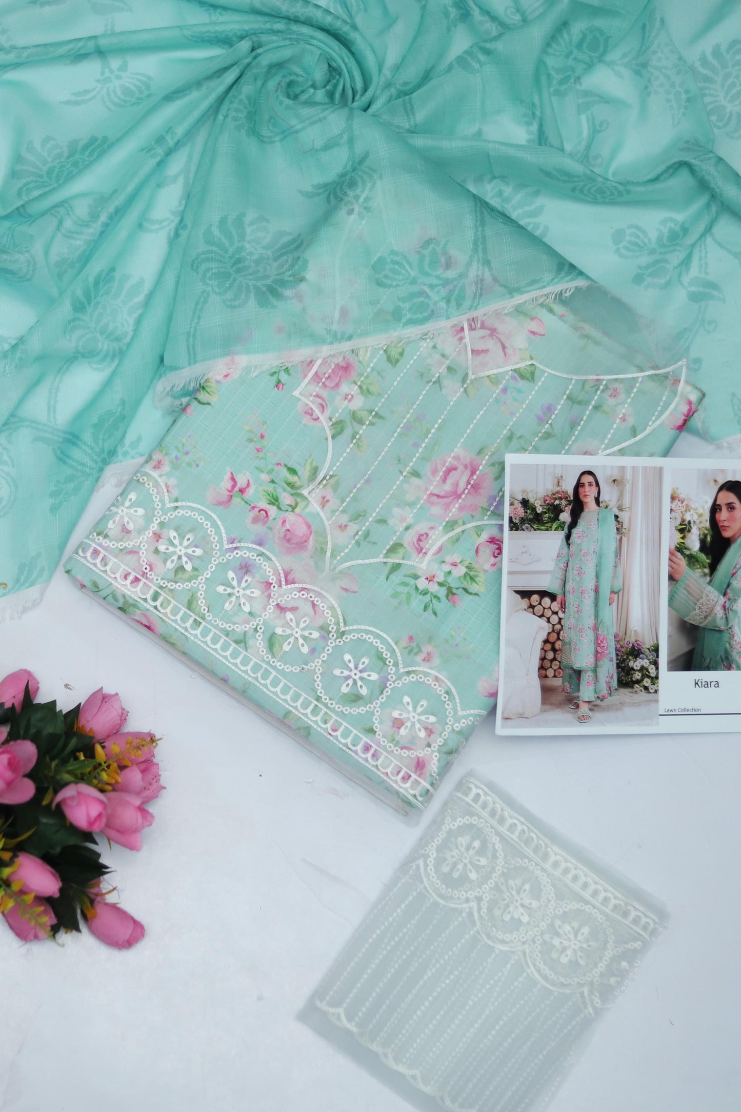 KIARA LAWN PRINTED 3PC EMBROIDERY DRESS 3 PIECE UNSTITCHED