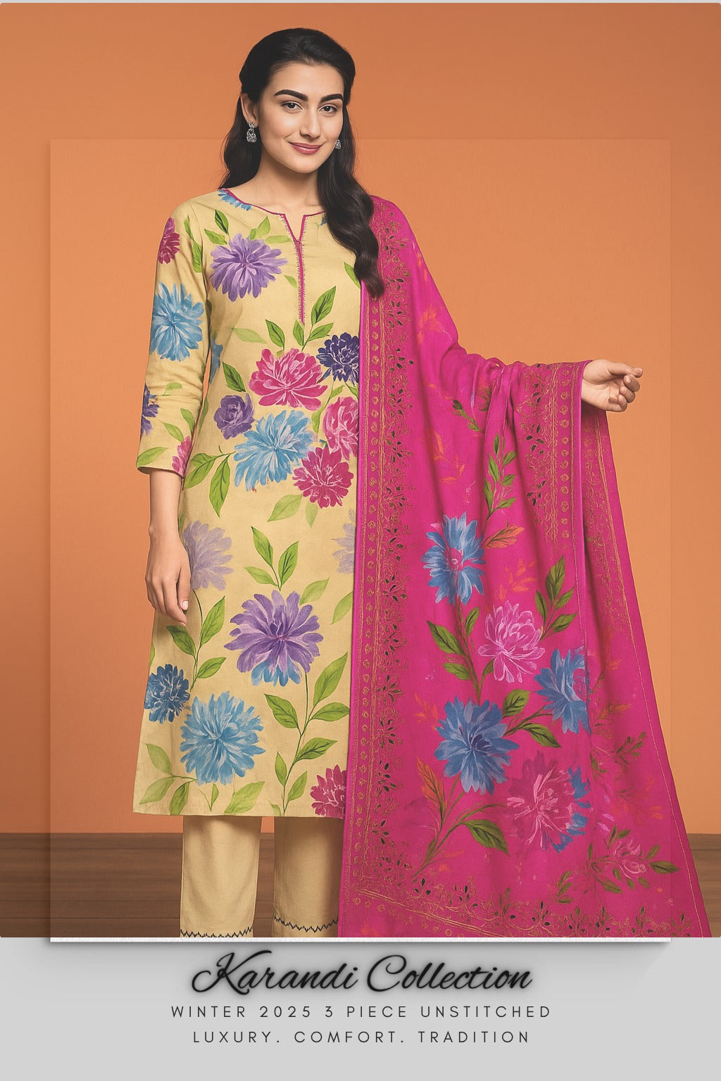 Karandi Unstitched 3 Piece