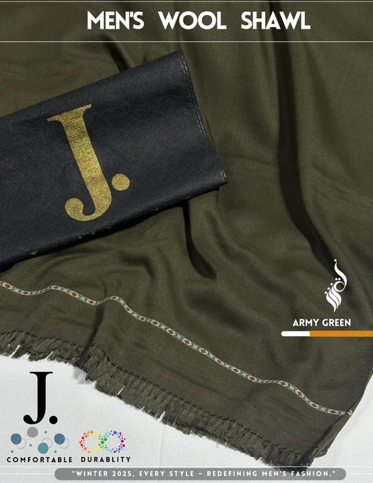 J. GENTS WOOL SHAWL ARMY GREEN