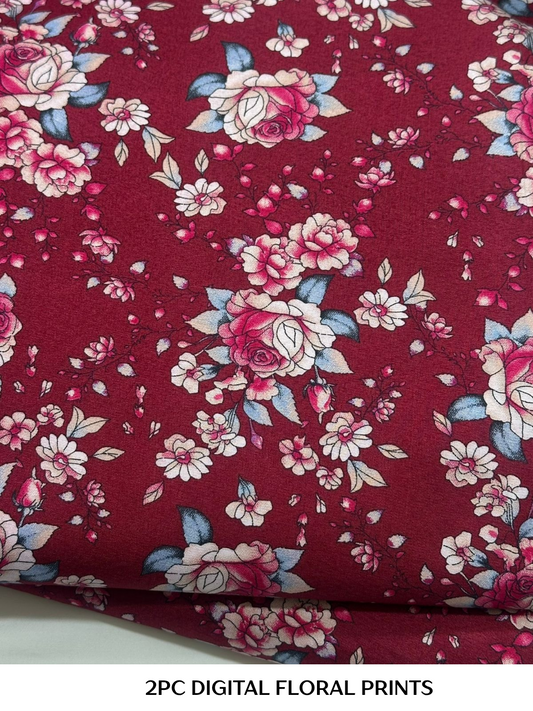 2PC Digital Floral Print