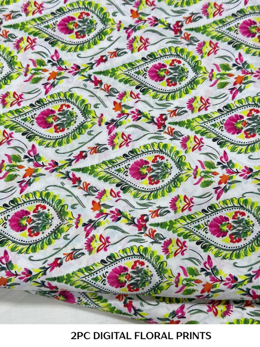 2PC Digital Floral Print