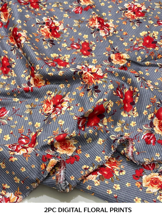 2PC Digital Floral Print