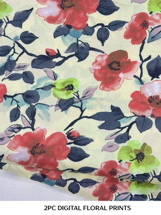 2PC Digital Floral Print