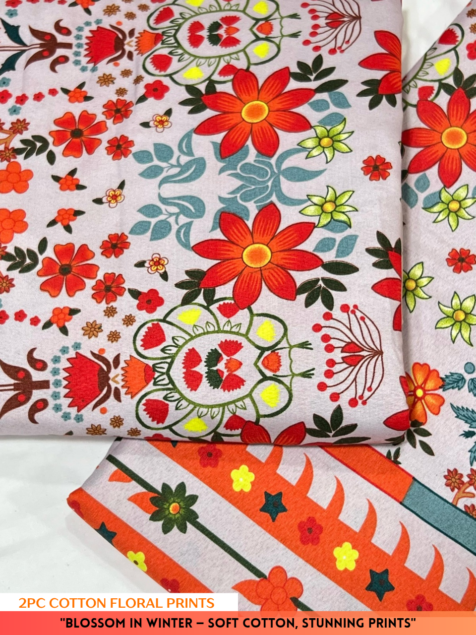 2PC Cotton Floral Print