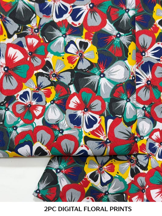 2PC Digital Floral Print