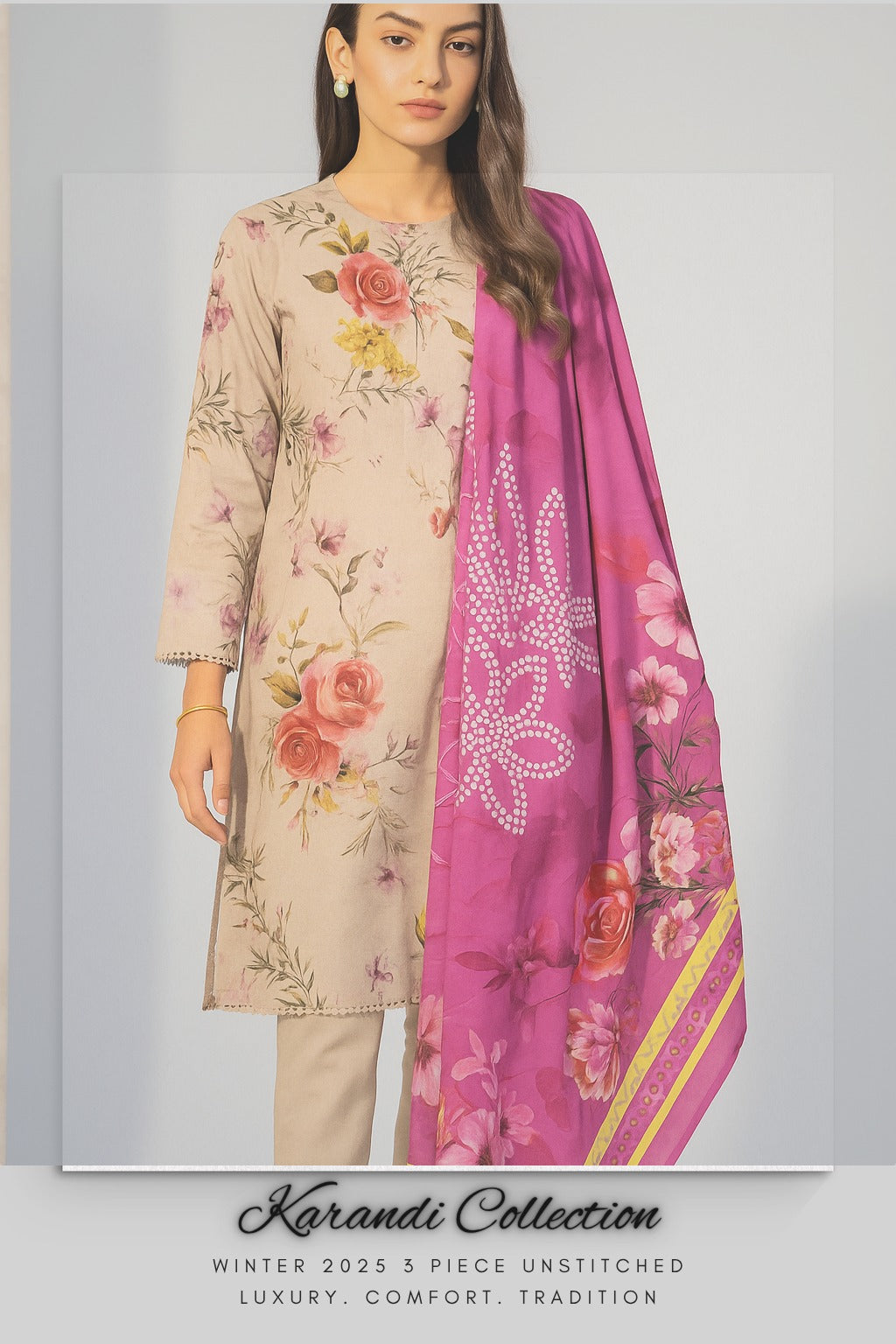 Karandi Unstitched 3 Piece