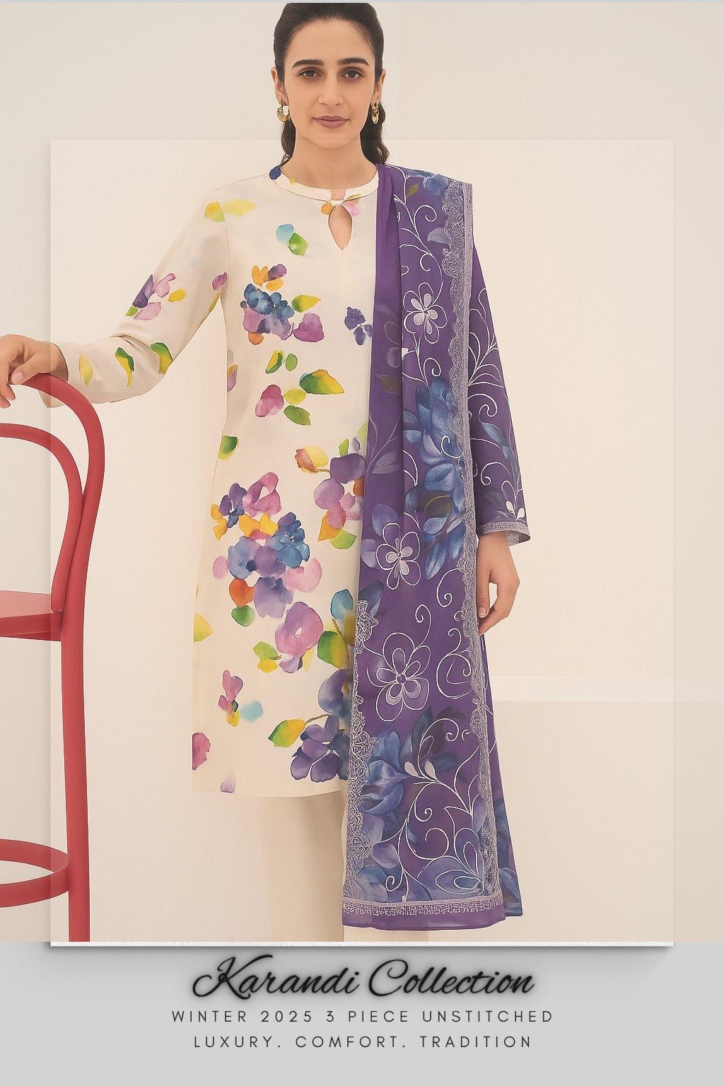 Karandi Unstitched 3 Piece